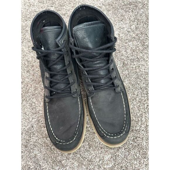 American Eagle Outfitters Men’s 13 Black Chukka Combat Cow Leather Lace up Boots - Picture 5 of 12